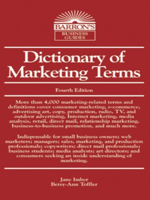 cover image of Dictionary of Marketing Terms